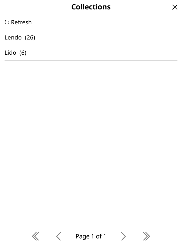 The Collections list