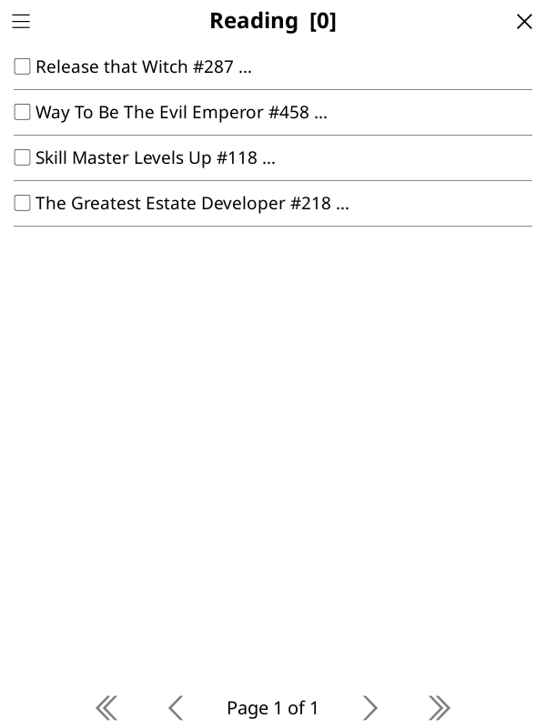 Current Reading — in-progress chapters across series